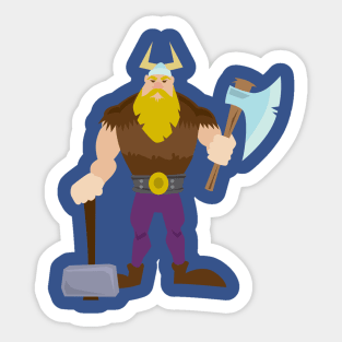 Cartoon viking man Sticker